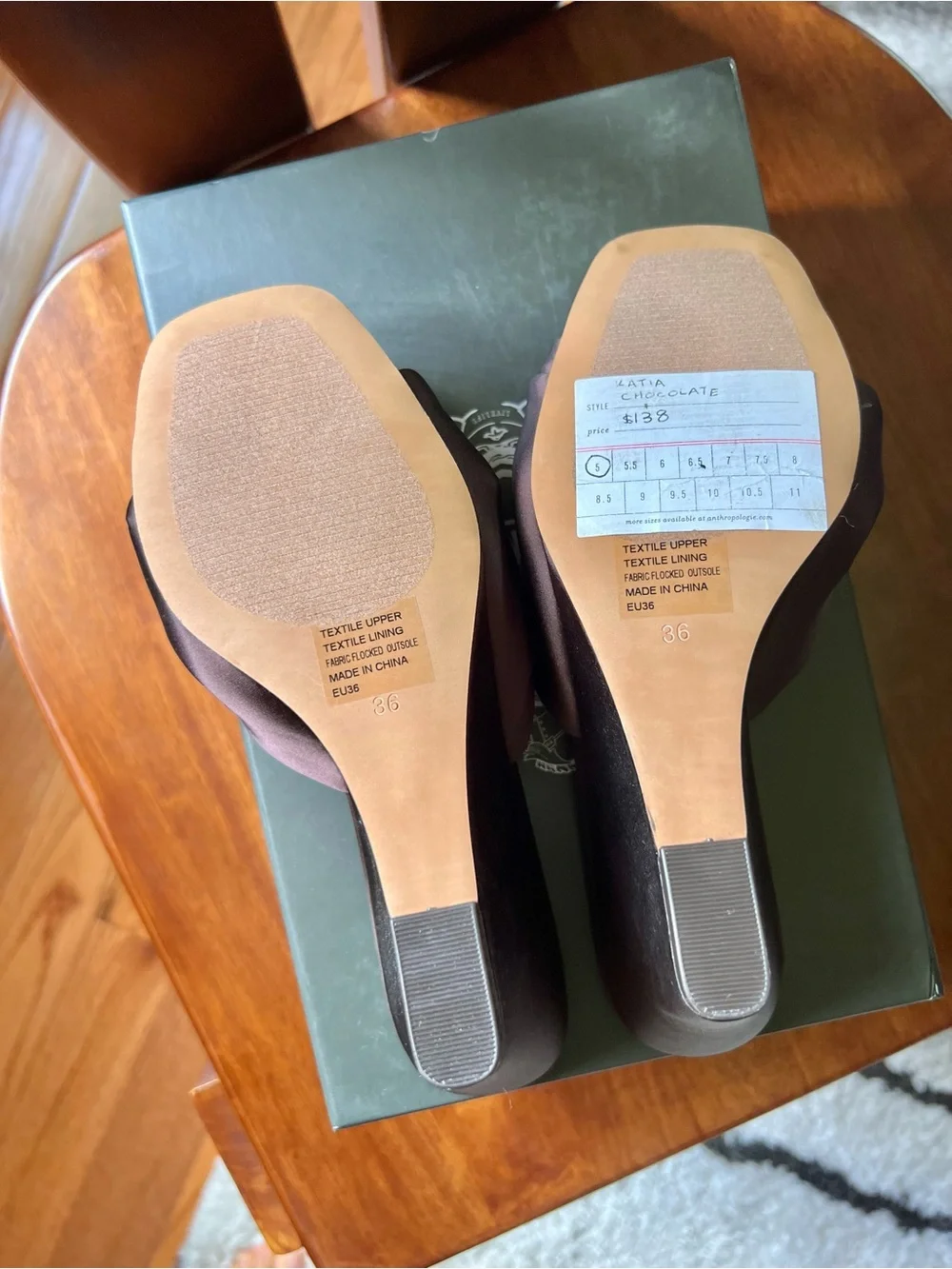Silent D Chocolate Brown Katia Wedges Satin Sandals Size EU 36 / US 5-5.5 New in